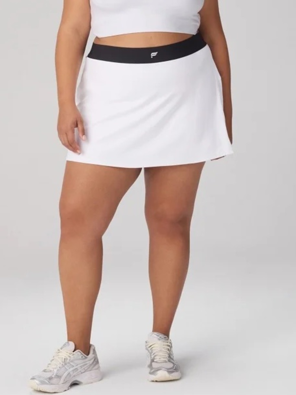 Fabulous White Athletic Skirt with Black Waistband SZ L - Picture 6 of 7